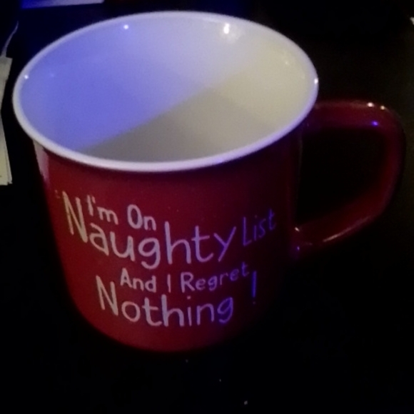 IAM ON THE NAUGHTY LIST I REGRET NOTHING MUGS! NEW! - Picture 2 of 4
